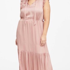 Banana Republic SOFT SATIN MAXI DRESS, blush, XL